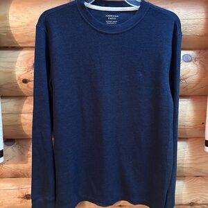 American Eagle Outfitters Men's Navy Long Sleeve Thermal Shirt